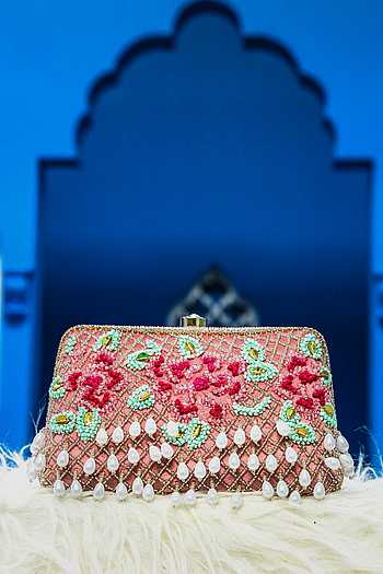 Buy Pink Embroidered Clutch With Sling By NR BY NIDHI RATHI Online At buy-pink-embroidered-clutch-with-sling-by-nr-by-nidhi-rathi-online-at