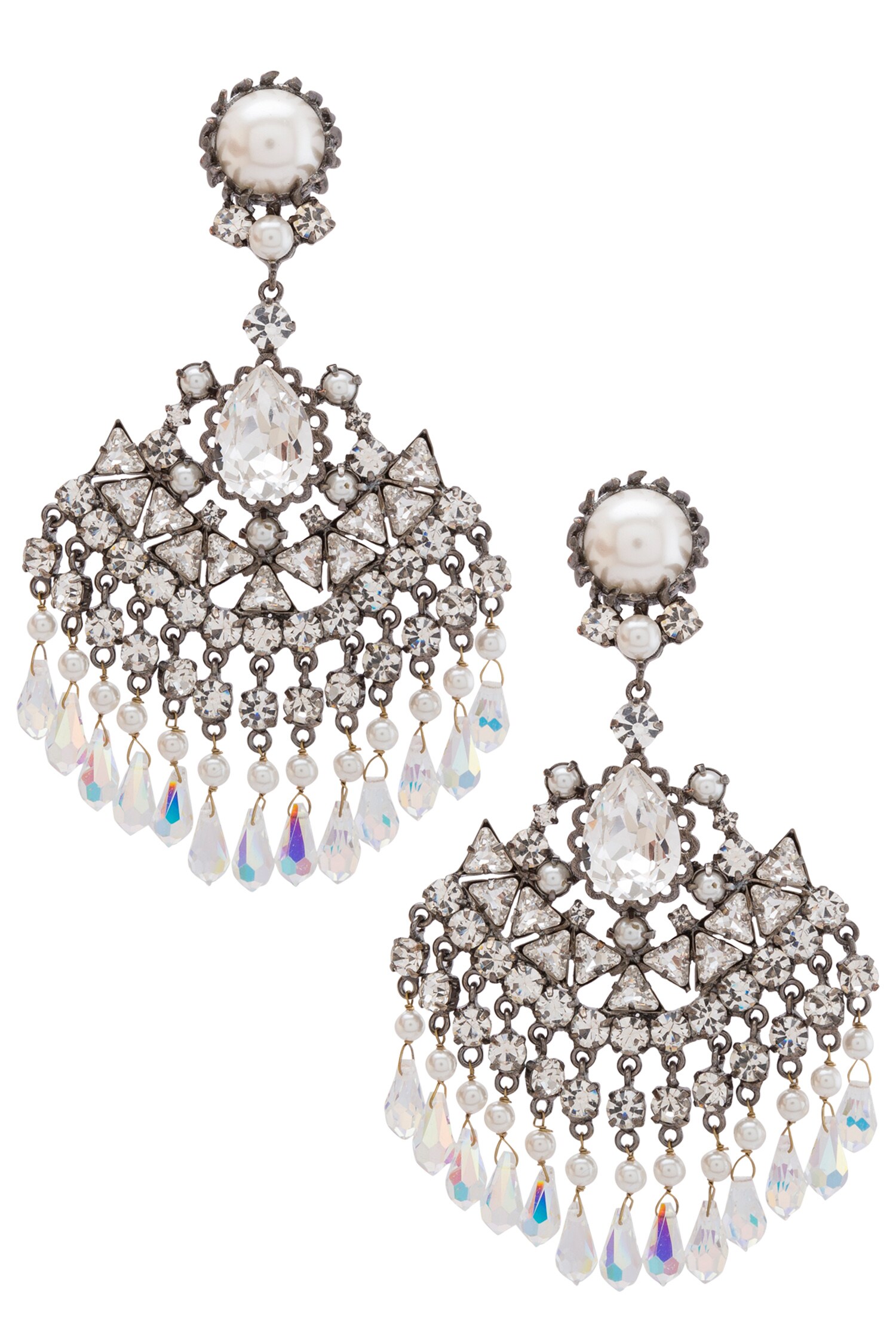 Buy Prerto Pearls And Crystals Windfall Earrings Online | Aza Fashions
