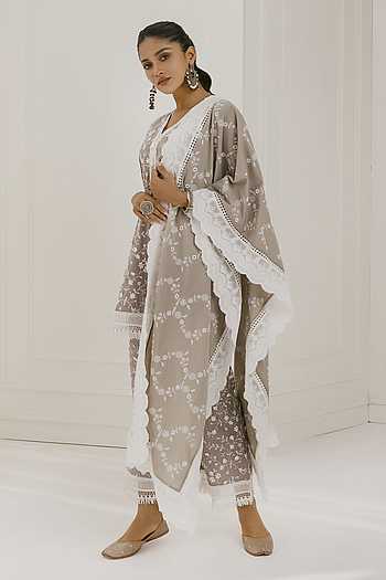 Mulmul Supima Cotton Spiti Grey Palazzo main image 1