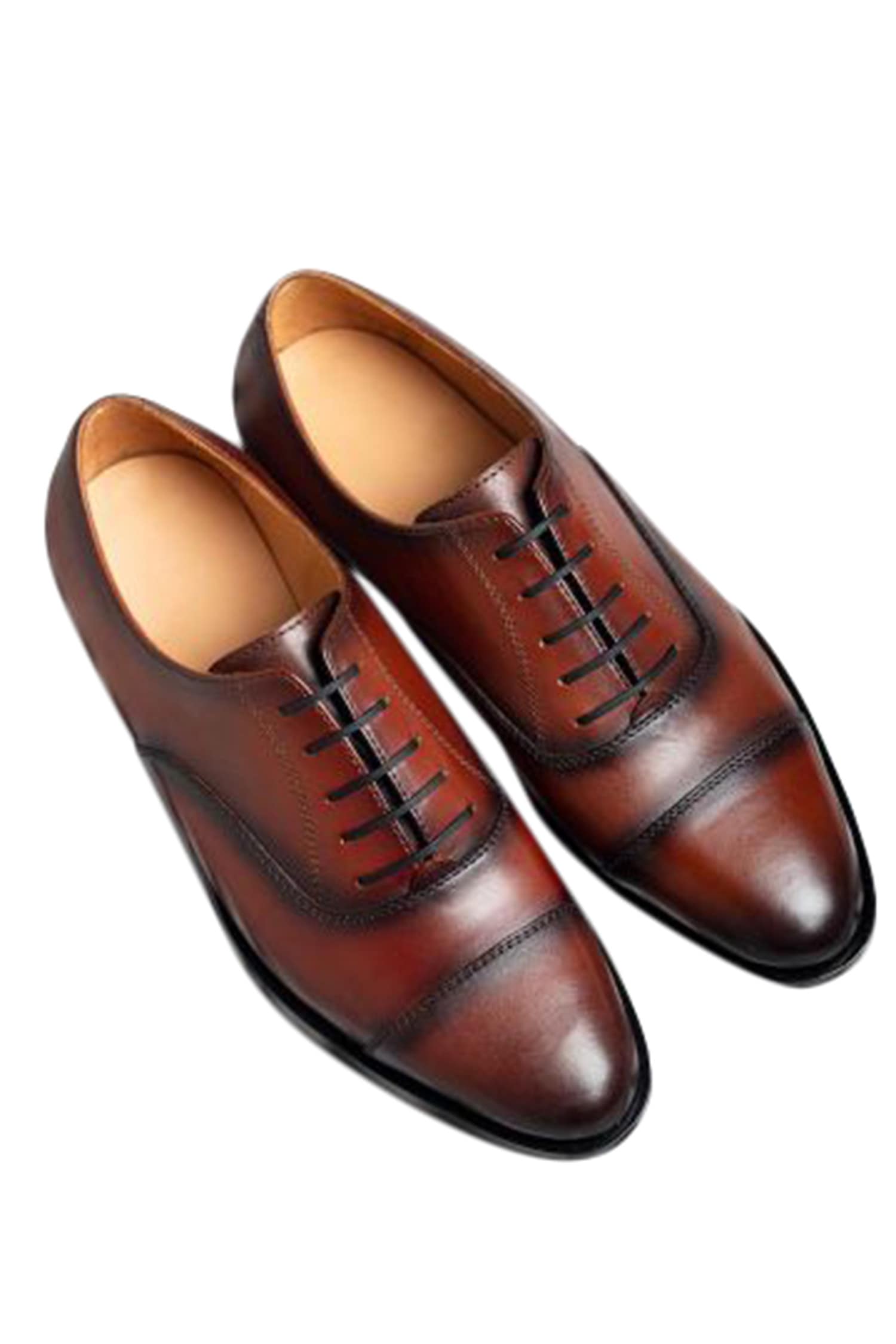 Dmodot Brown Leather Cap Toe Oxfords