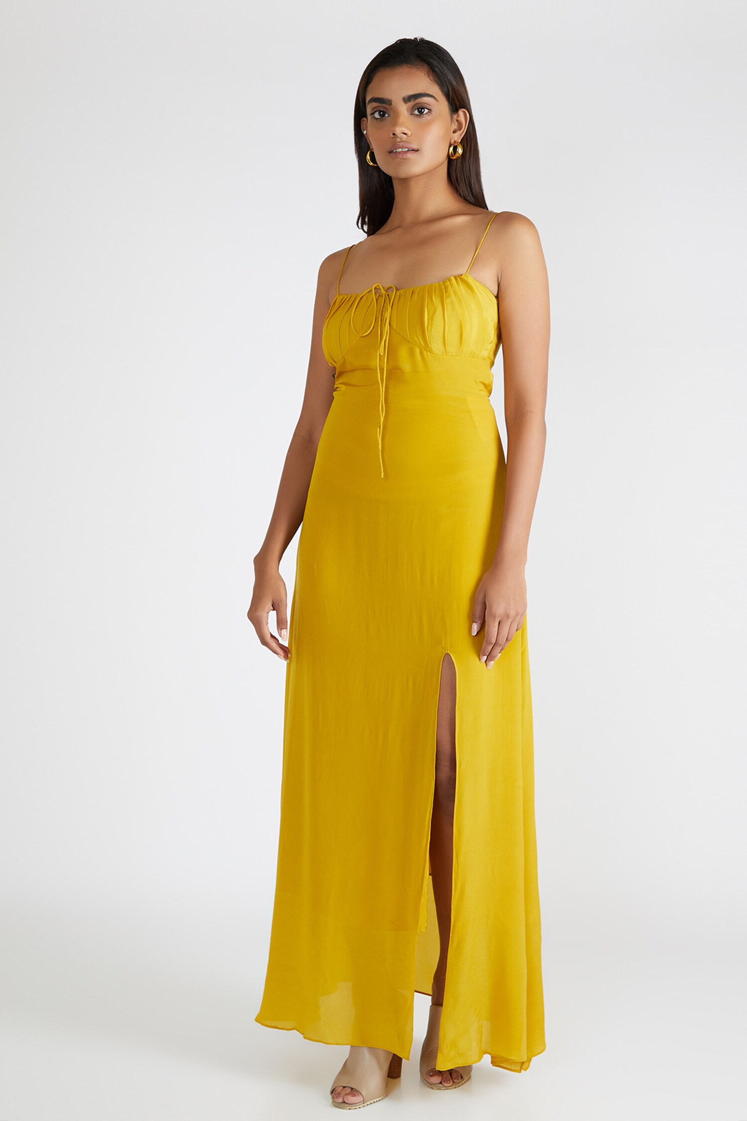 noodle strap maxi dress