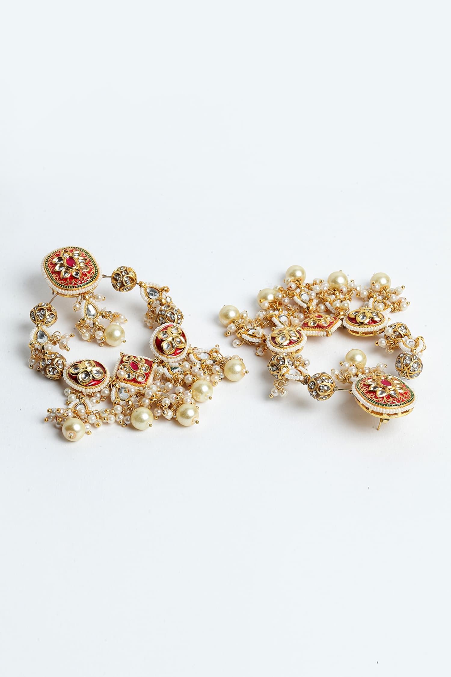 Buy Gold Plated Kundan Chandbali Earrings by Dugran By Dugristyle