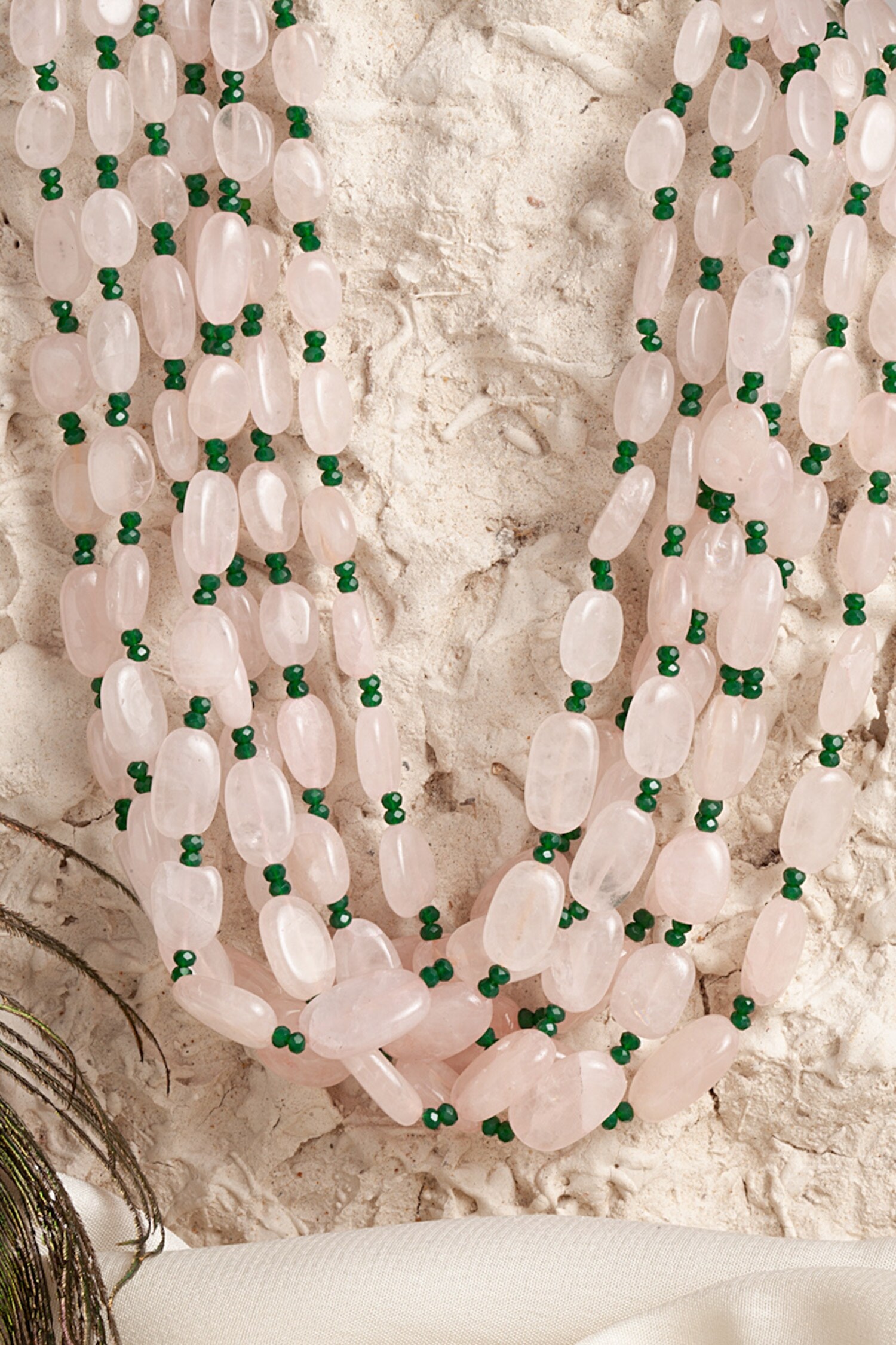 Buy Green Natural Stones Beaded Necklace by Dugran By Dugristyle Online