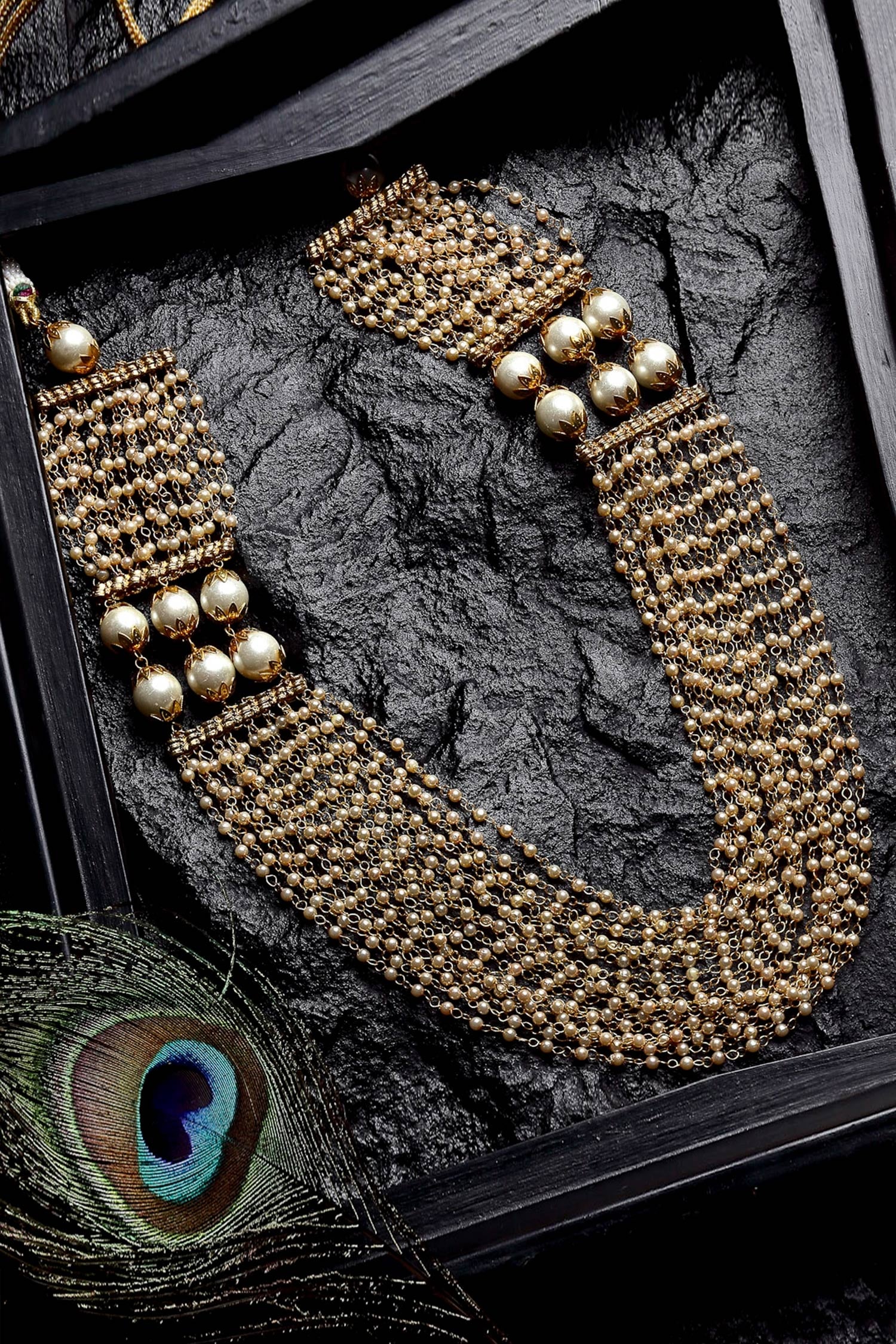 Dugran By Dugristyle Gold Plated Pearls Layered Necklace