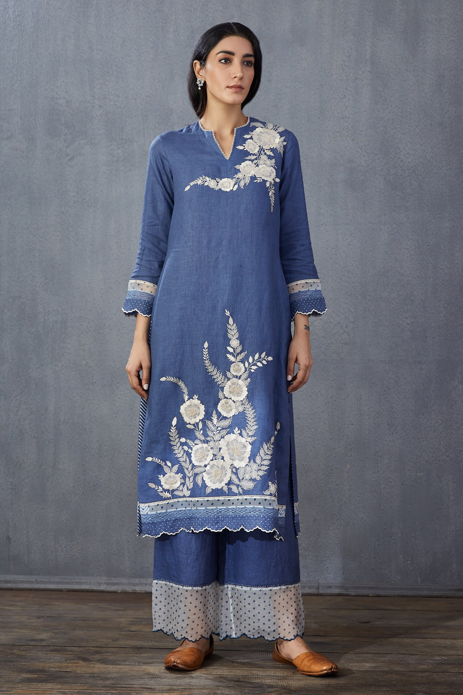 Buy Handwoven Linen Kurta & Pant Set by Torani at Aza Fashions