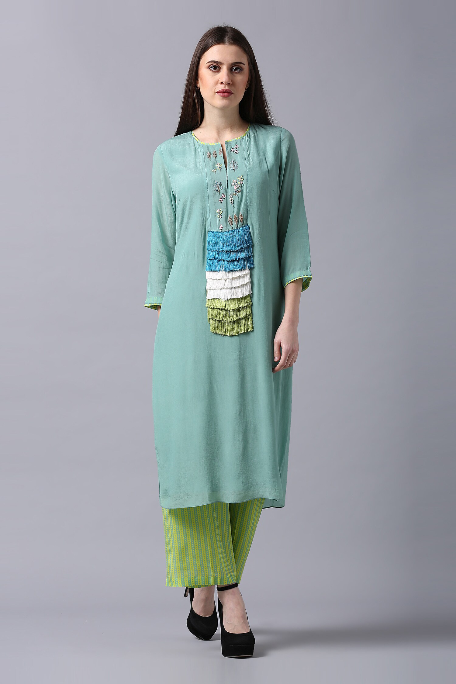 Buy Hand Embroidered Kurta by Desert Shine by Sulochana Jangir at Aza