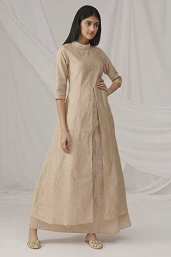 Dandelion Off-Shoulder Kurta and Skirt Set