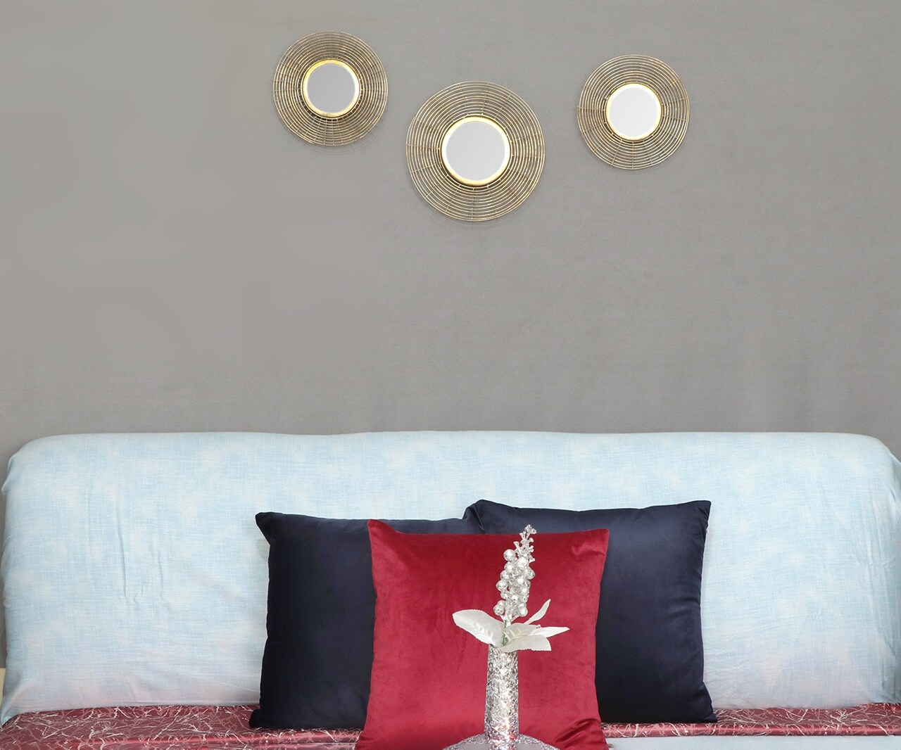 Cocovey Homes Gold Round Wall Decor Set Of 3