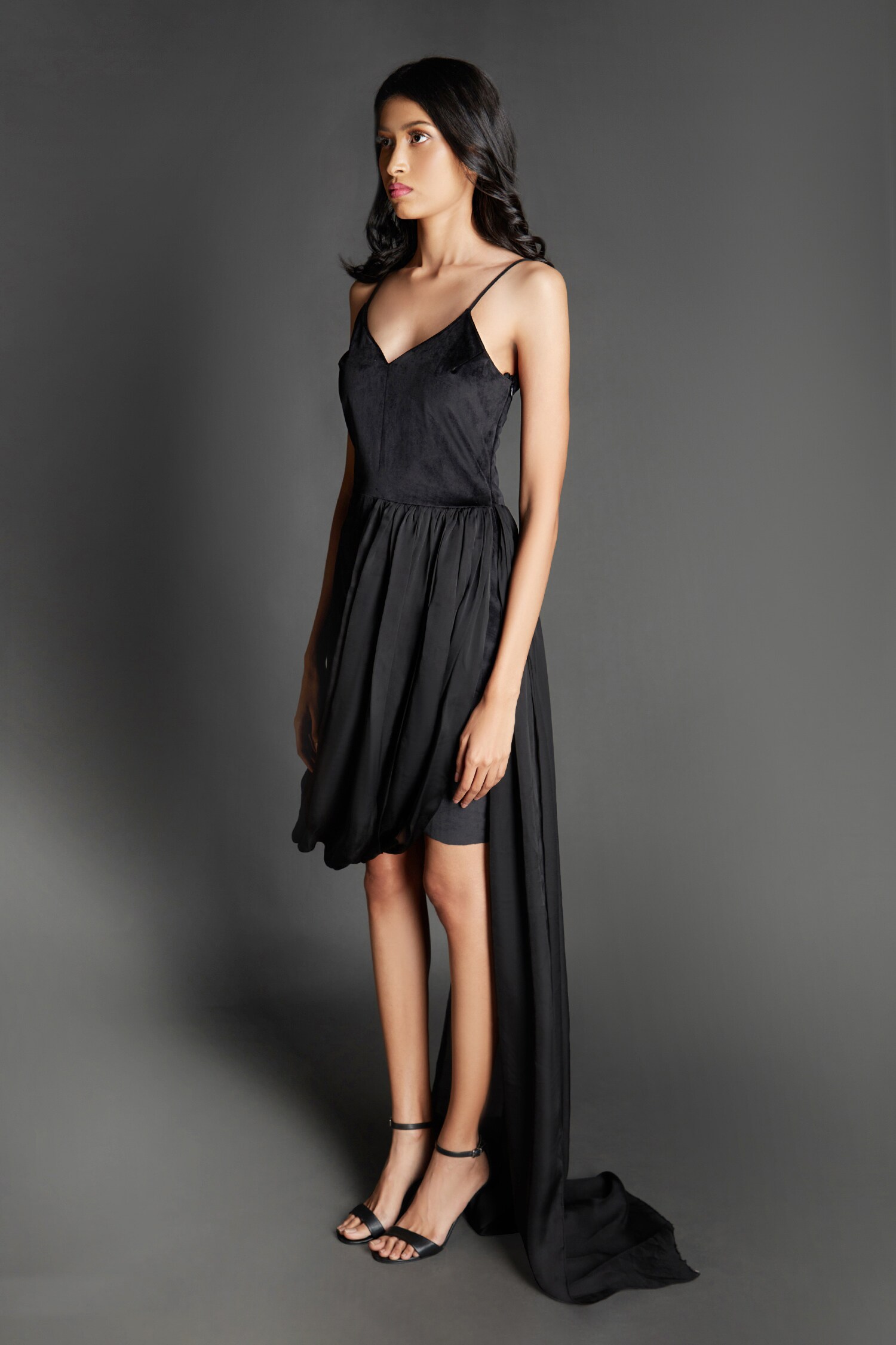 Buy Emblaze Black Velvet Draped Dress Online Aza Fashions