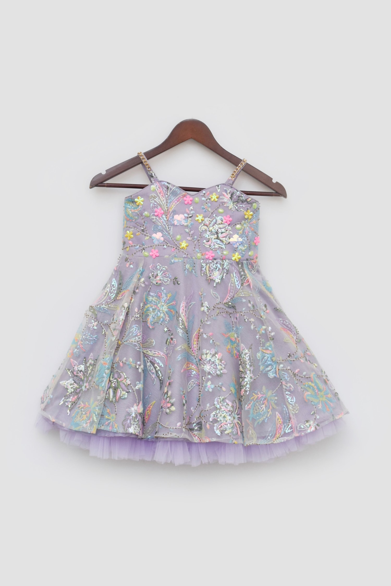 Buy Blue Net Embroidered Sequins Gown For Girls by FAYON KIDS Online at Aza  Fashions.