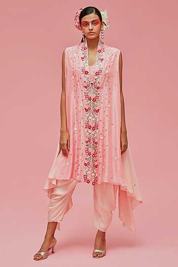 Buy Nachiket Barve Peach Chiffon 