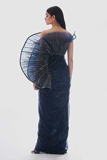 gaurav gupta blue dress The Electric Blue Sculpted Arc Gown main image 0