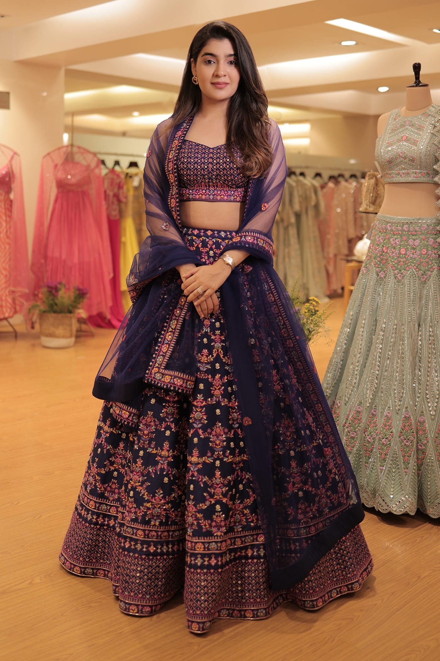 Chamee And Palak | Red Pink Jeena Lehenga Set | INDIASPOPUP.COM