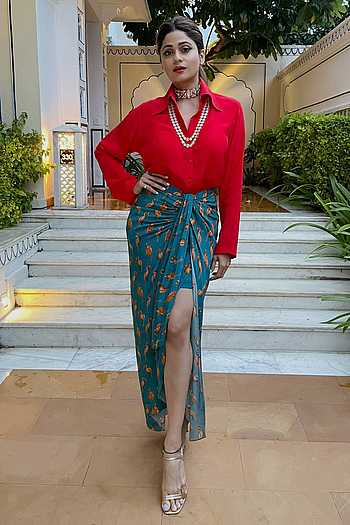 Teal Mr Beaks Palazzo Set - Masaba