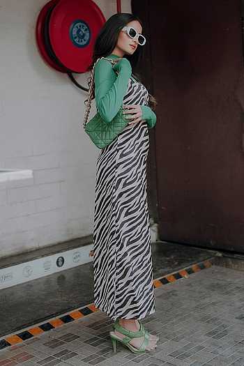 Georgette Dress by  Café Latte - Zebra Abstract Print