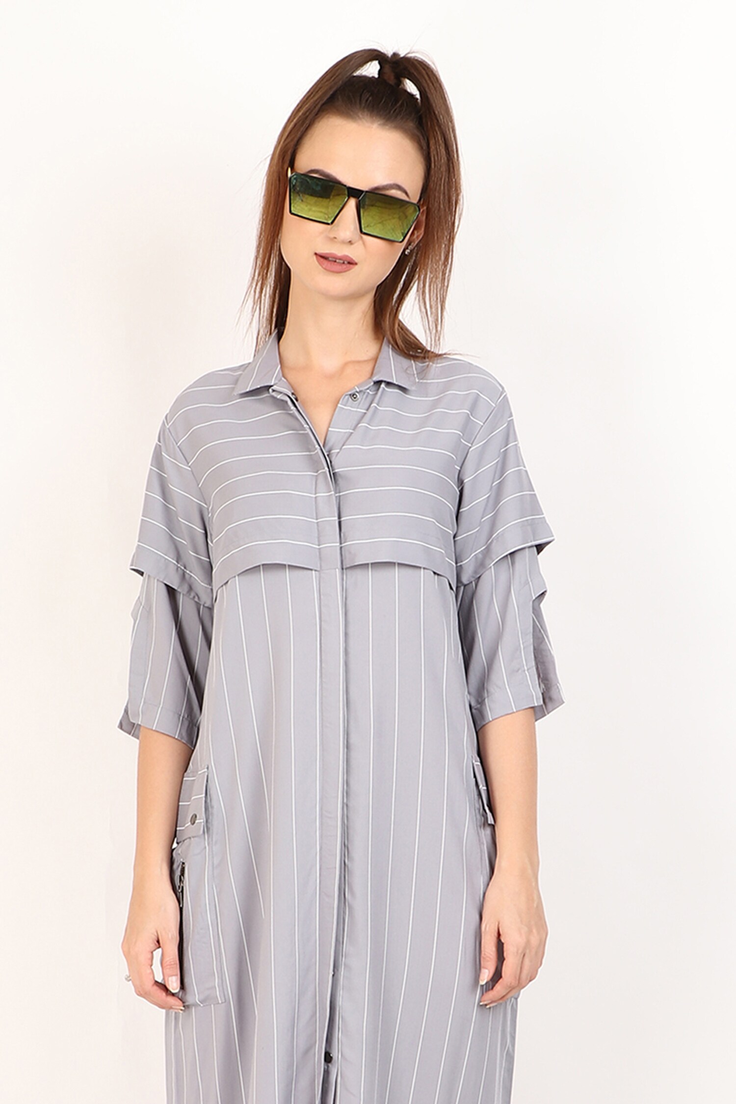 cotton striped maxi dress