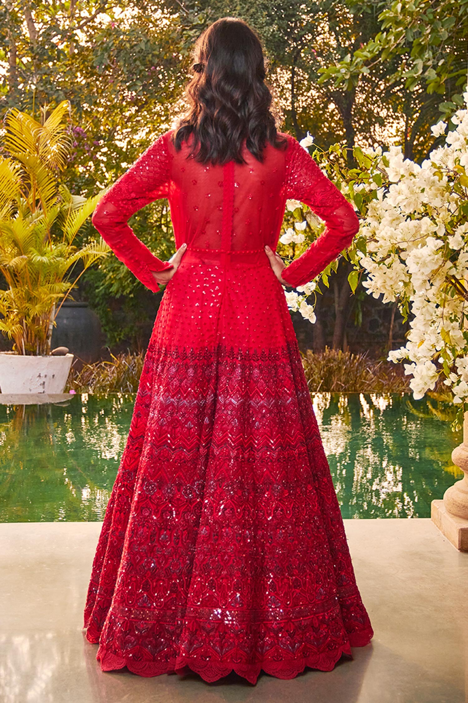 gown with flare hand