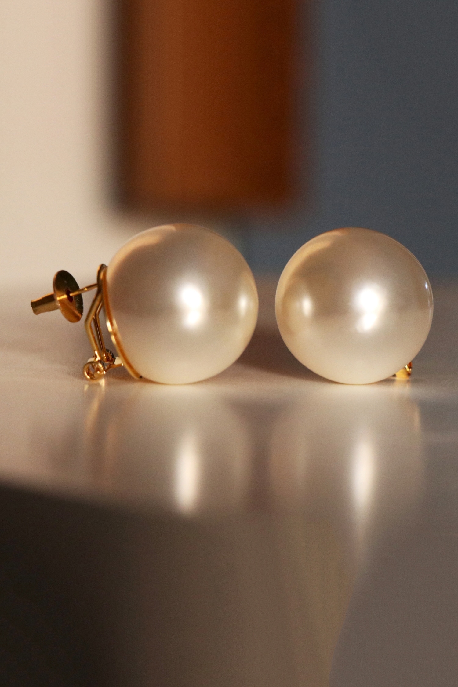 Party Gold Plated Imitation Pearl Earrings Hoops