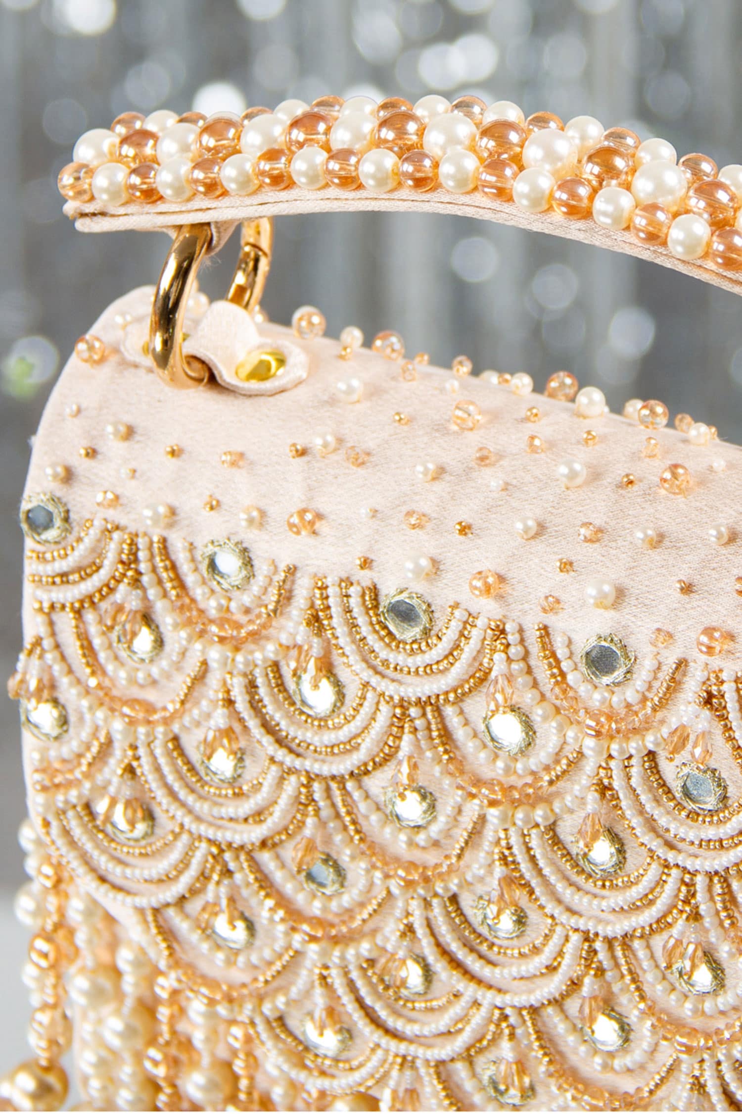 Buy House of Vian Golden Embellished Bahaar Clutch Online @ Tata CLiQ Luxury