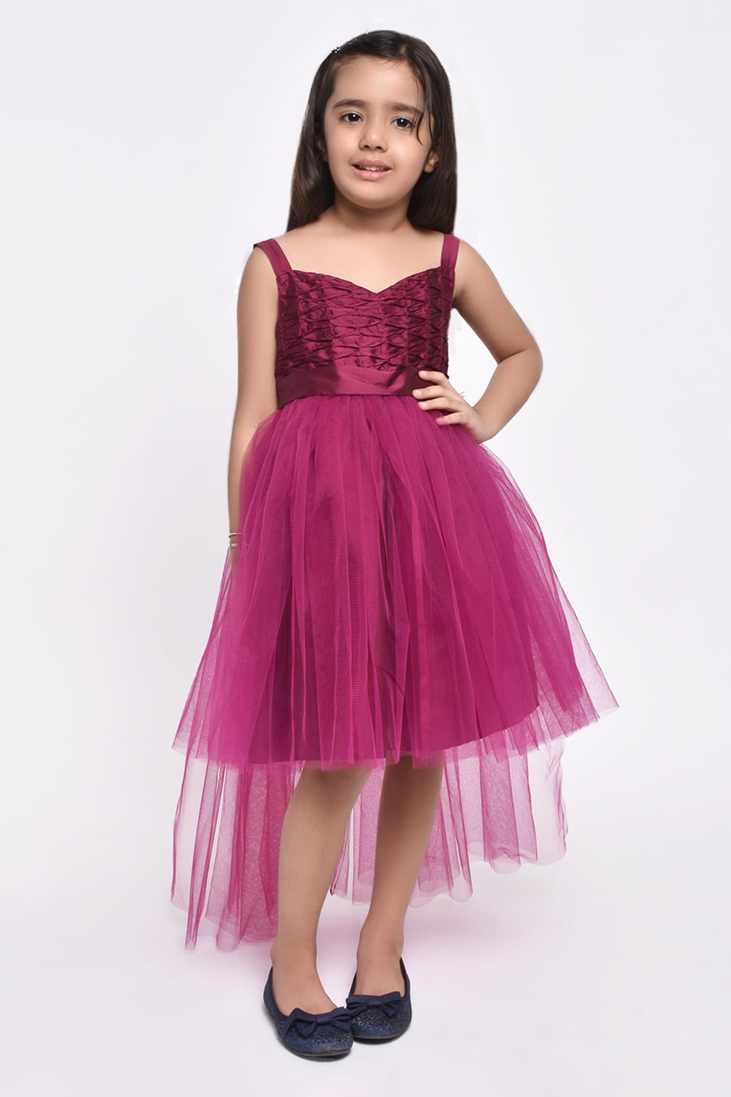 Aarika Kids Purple Self Design Gown