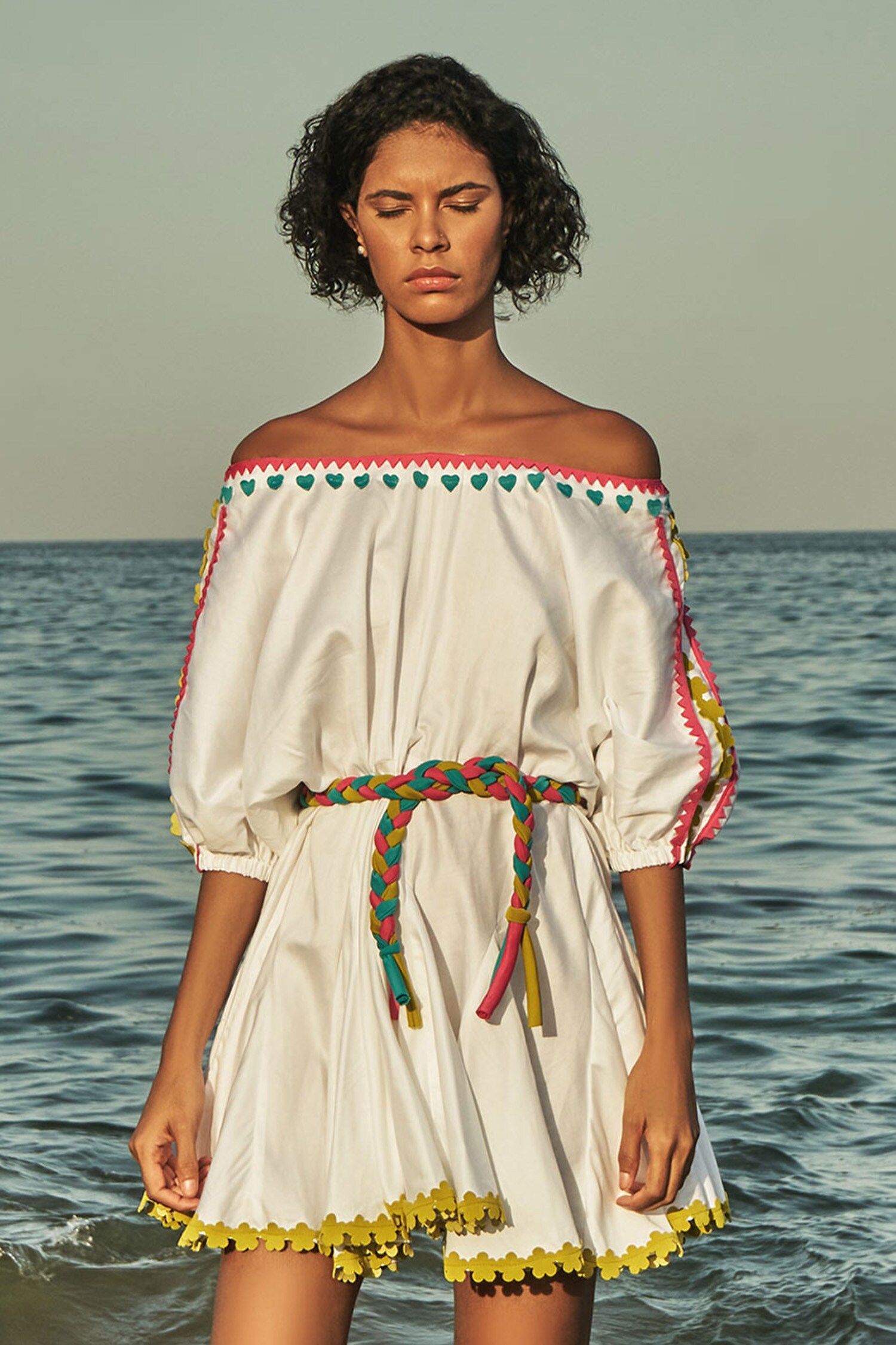 white off shoulder gypsy dress