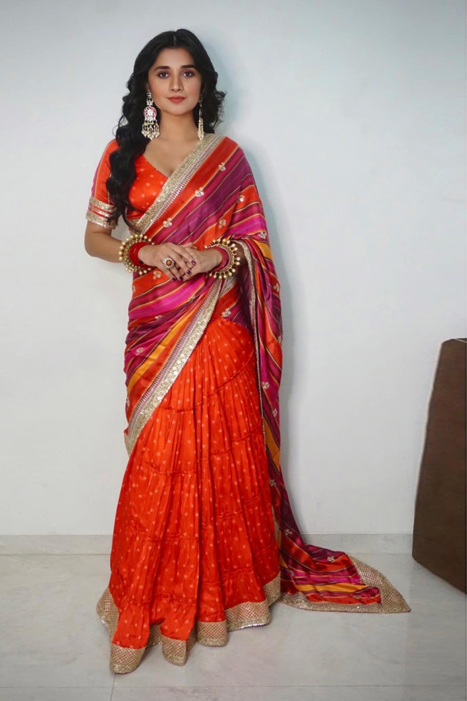 bandhej saree blouse