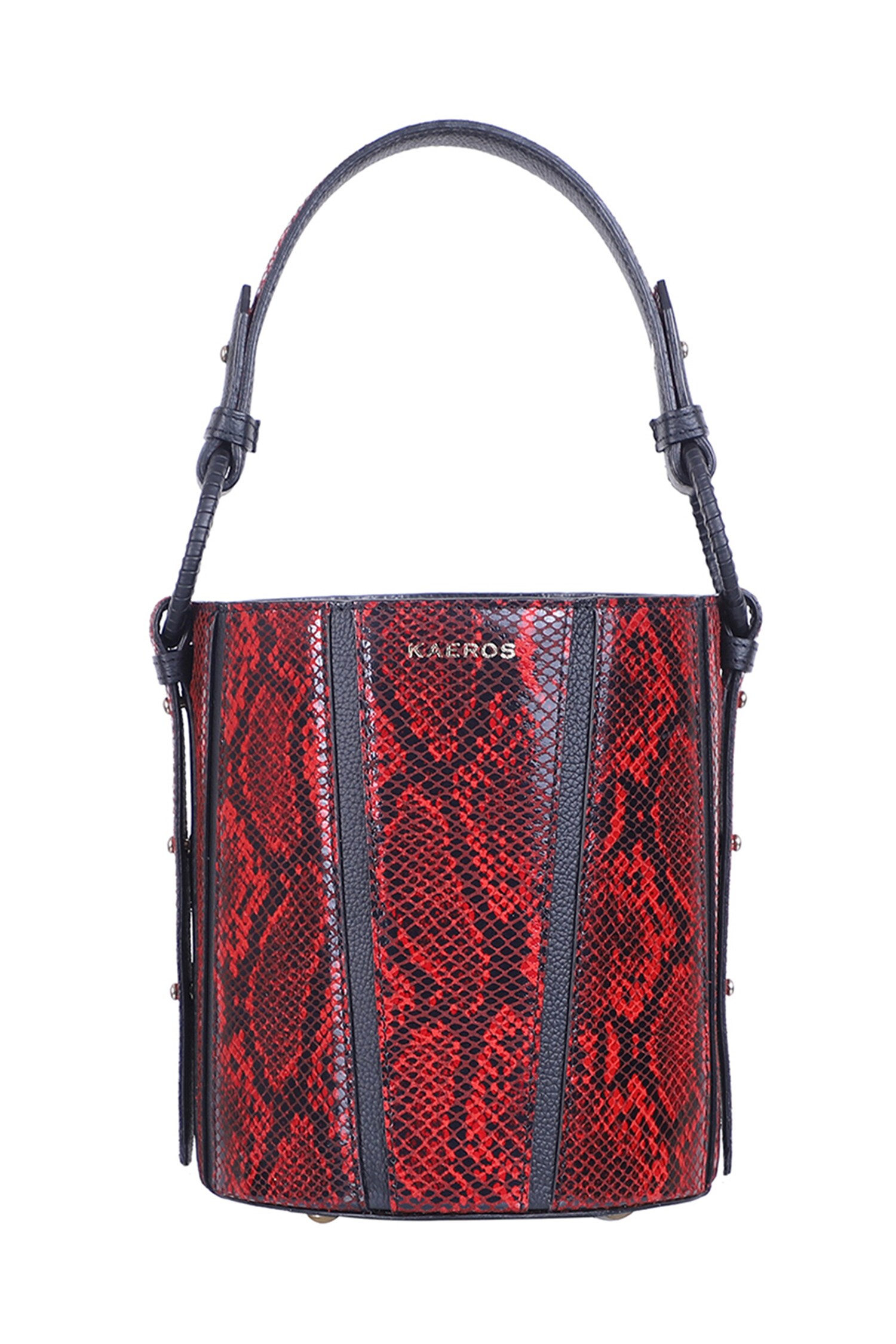 Buy Red Printed Bucket Sling Bag by Kaeros Online at Aza Fashions.