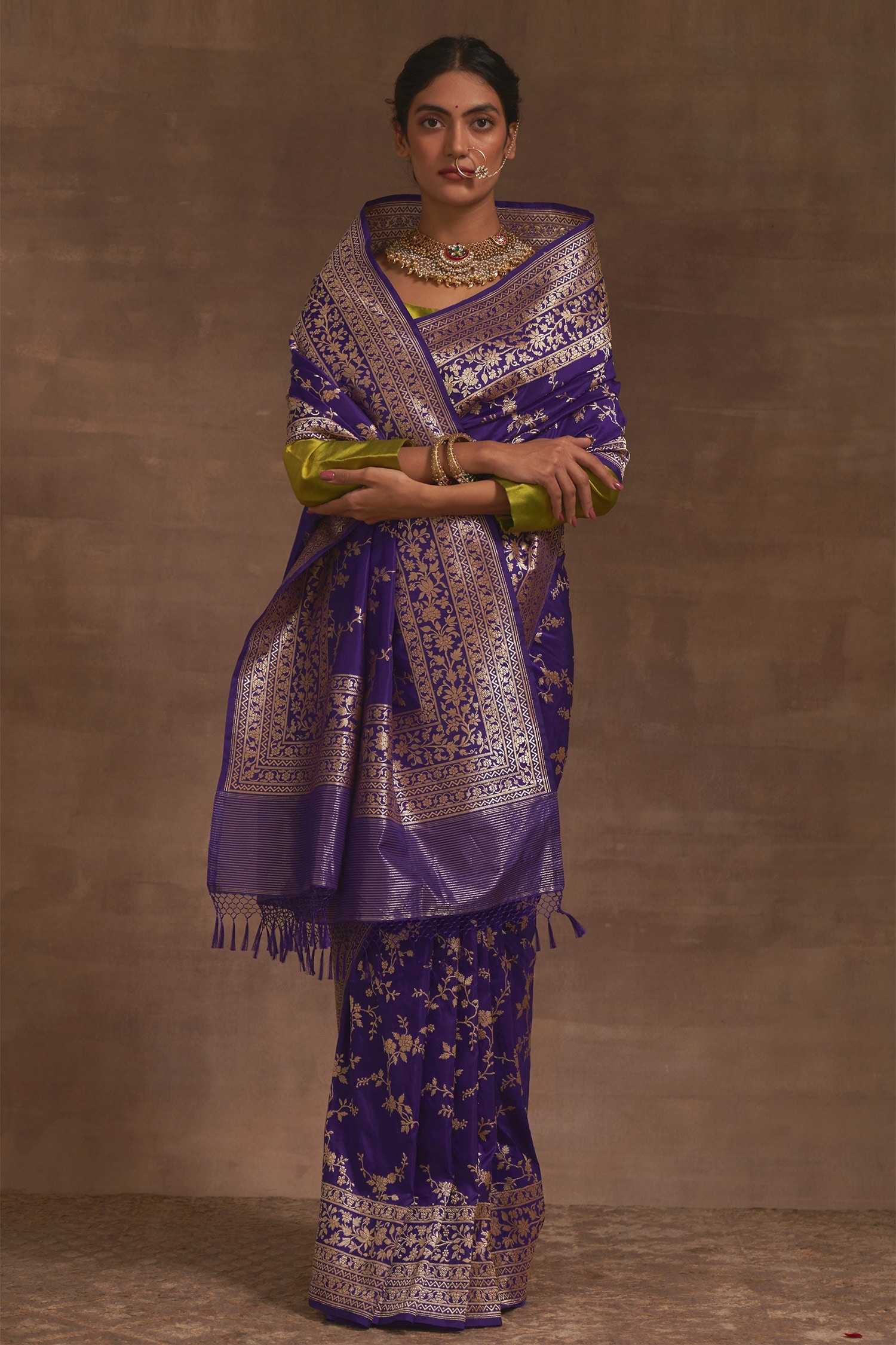 Buy Ethnic Junction Floral Print Bollywood Georgette Purple Sarees Online @  Best Price In India | Flipkart.com