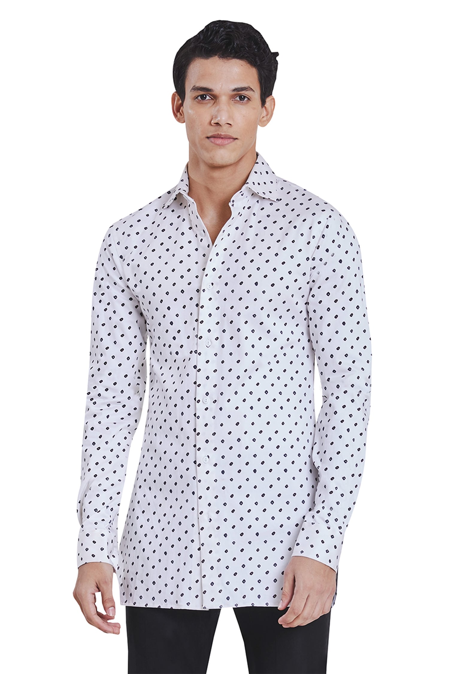 Buy White Poplin Bandhani Print Shirt For Men by Kunal Rawal Online at ...