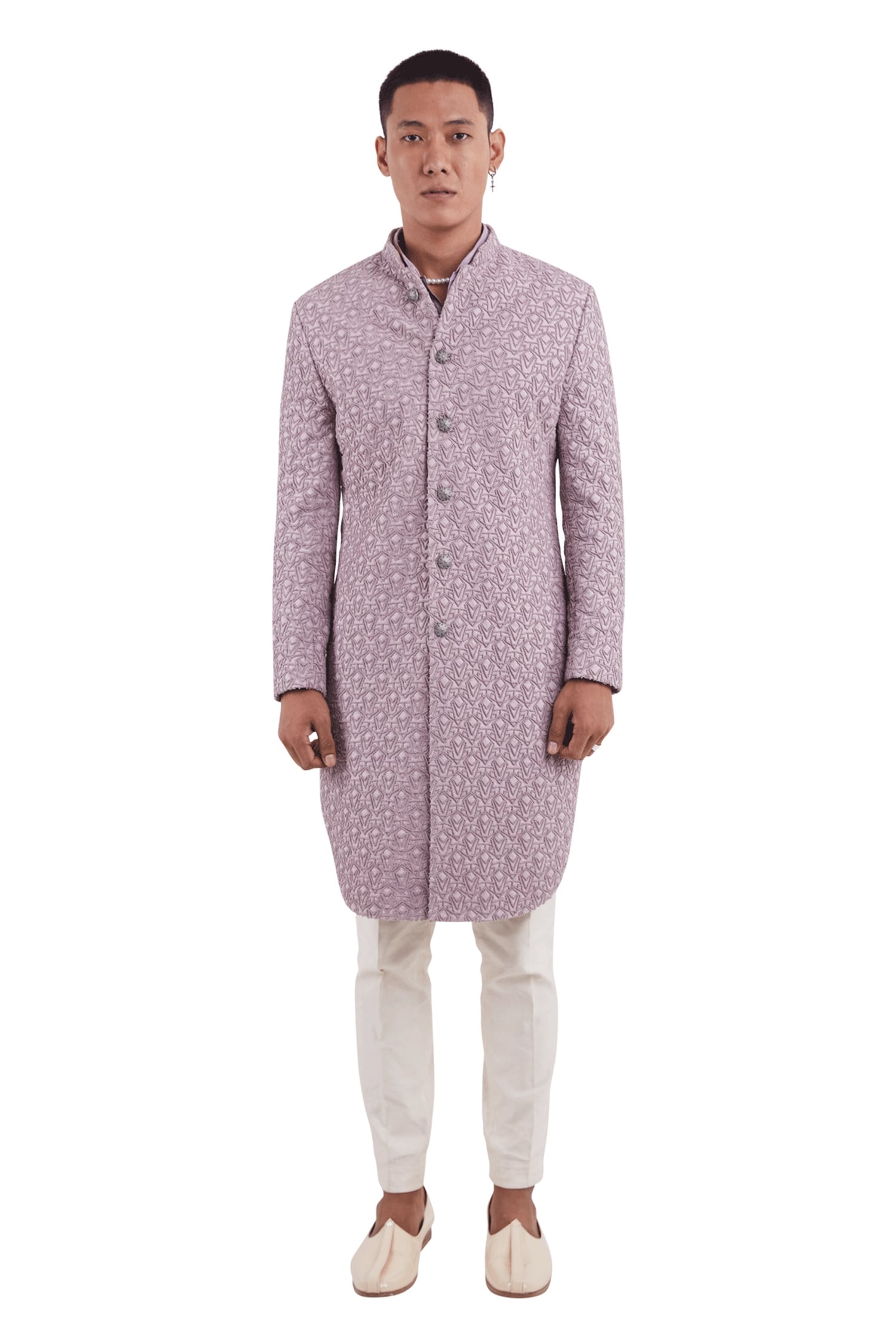 lilac sherwani