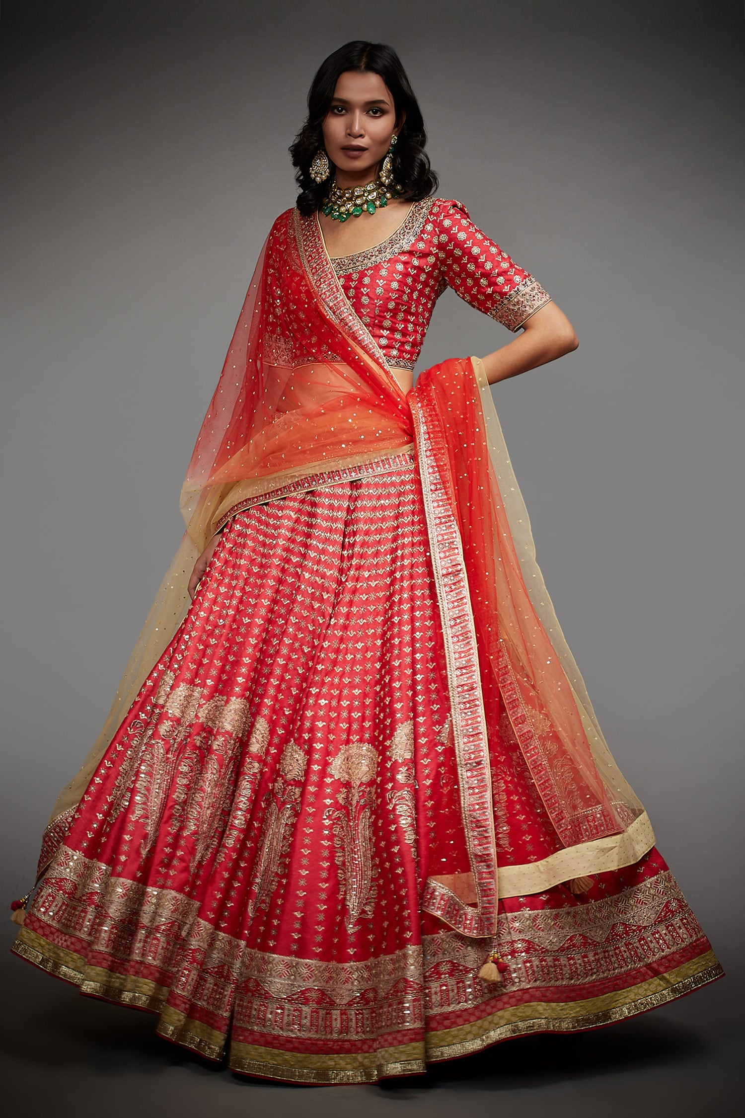 Buy Pink Embroidered Lehenga Online - RI.Ritu Kumar International Store View