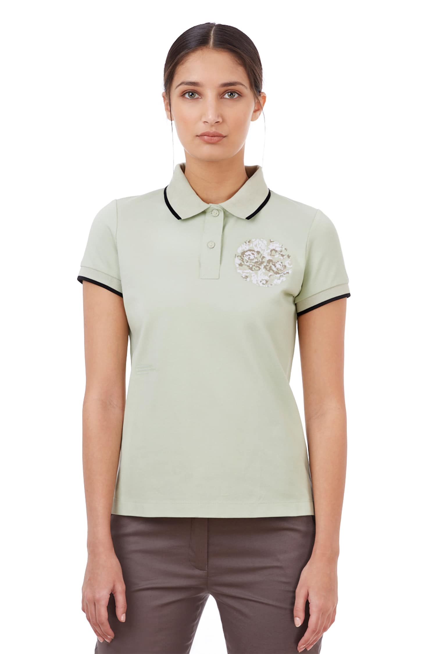 Green polo t shirt clearance women's