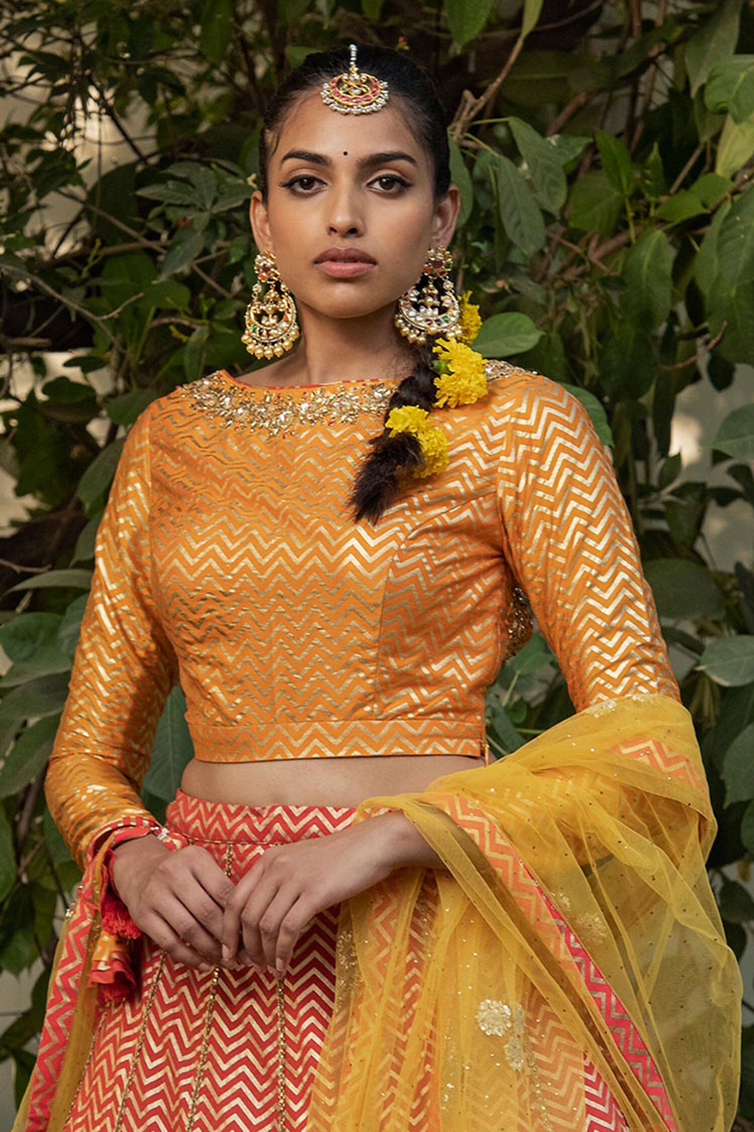 Orange Colored Beautiful Plain Lehenga With Designer Blouse, 46% OFF