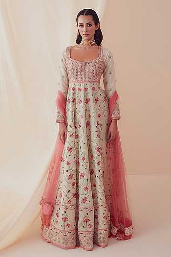 Shimmer Satin Linen Anarkali 