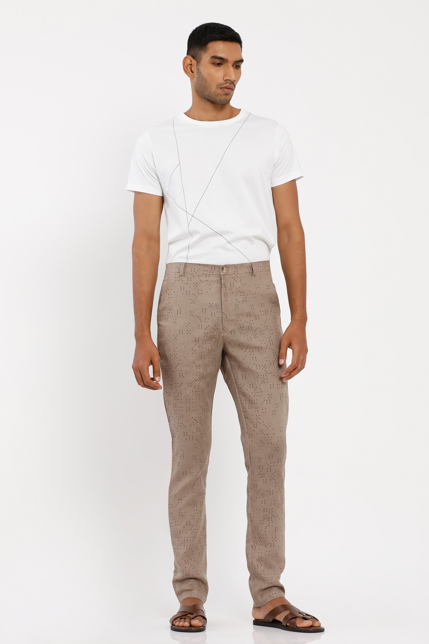 Mast & Harbour Men Khaki Cotton Linen Trousers - Price History