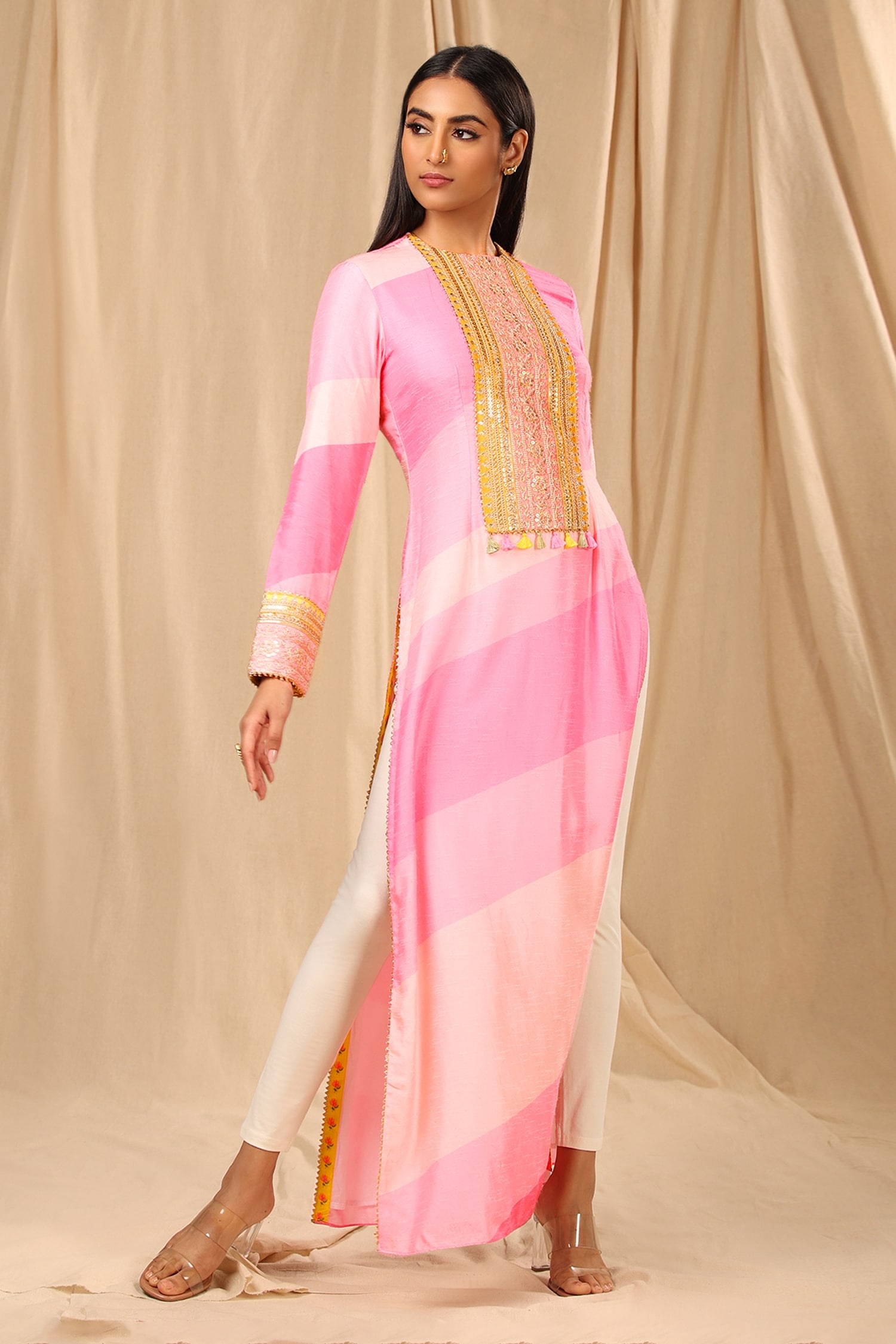 Buy Rayon Foil Printed Pink Colour Kurta and pant ,Duppata set for women  and girls Online at Best Prices in India - JioMart.
