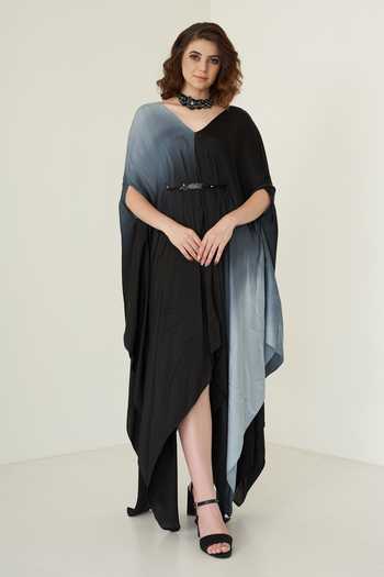 Two-color Kaftan in Black main image 1