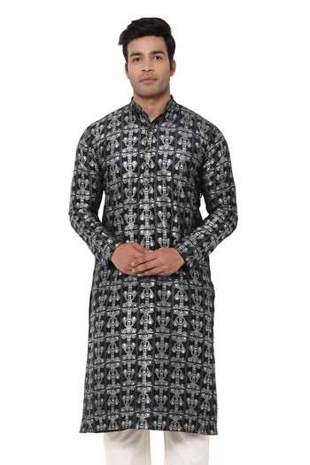 Buy Chanderi Foil Print Kurta by Masaba - Men at Aza Fashions