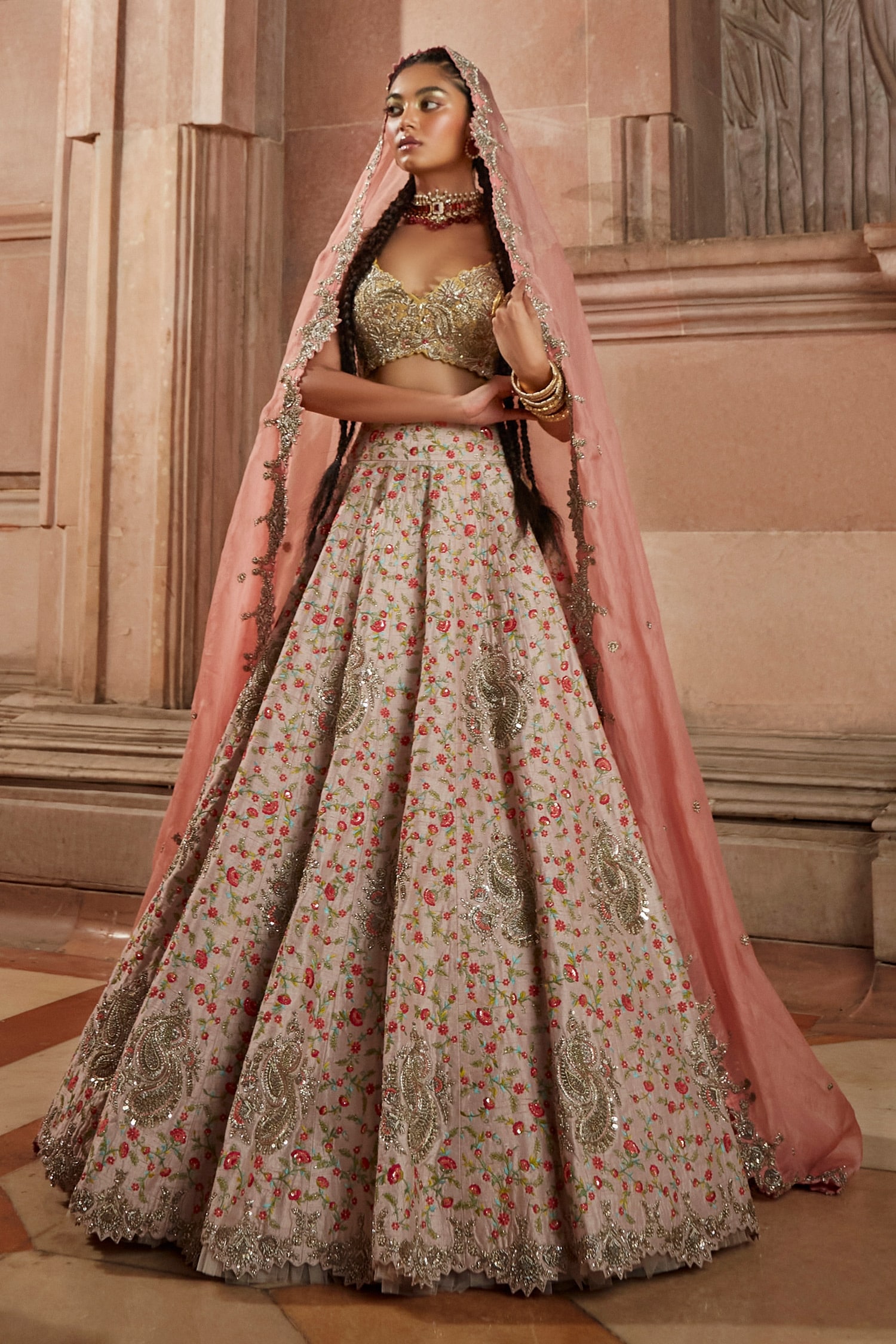 Buy Ivory Zari Embroidered Coding Net Bridal Wear Lehenga Choli Online from  EthnicPlus for ₹9399