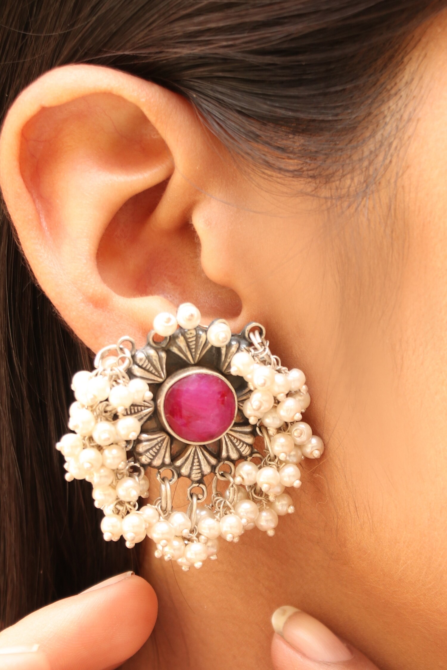 Buy Noor Pearl Stud Earrings Online Aza Fashions