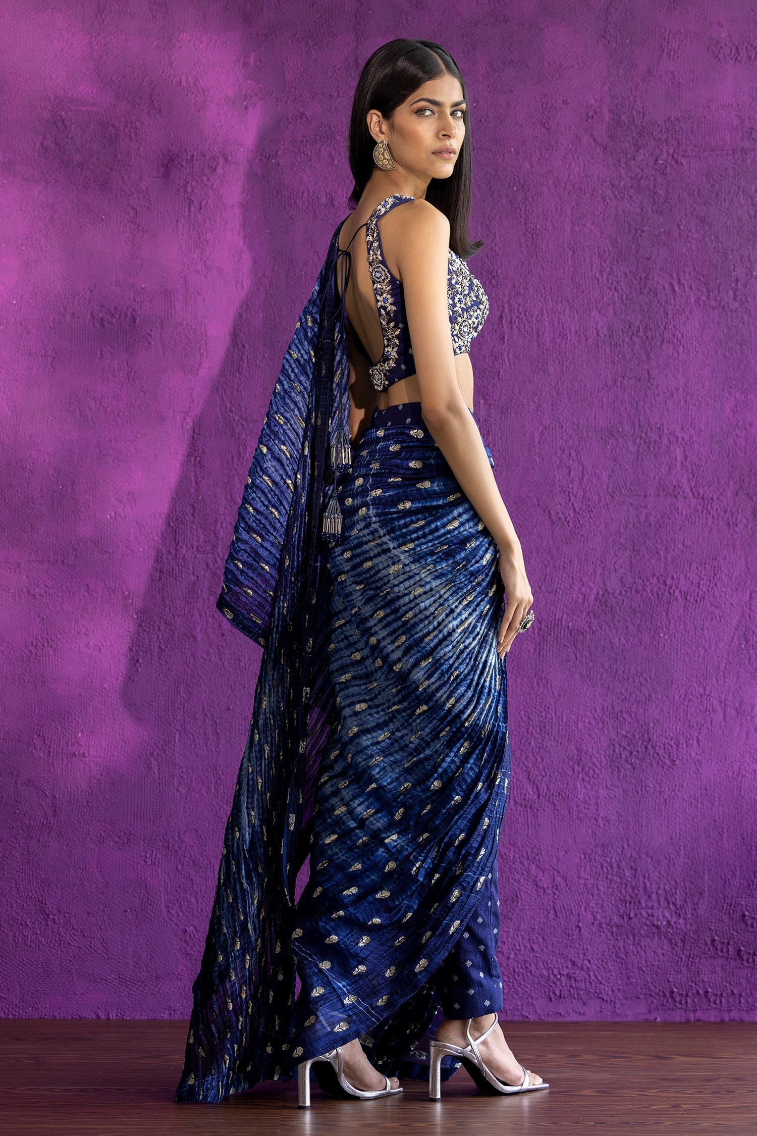 Designer Pant Saree in Delhi at best price by Malhotra Shawls  Sarees   Justdial