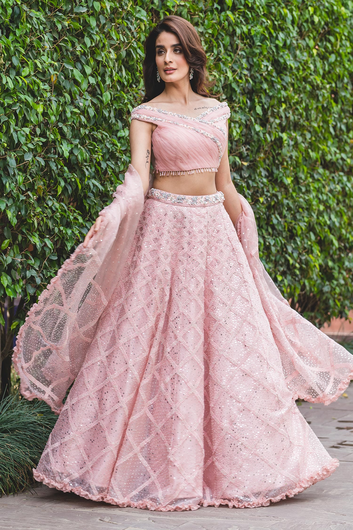 Designer Half Shoulder Style Lehenga choli | Indian wedding outfits,  Designer lehenga choli, Lehenga choli