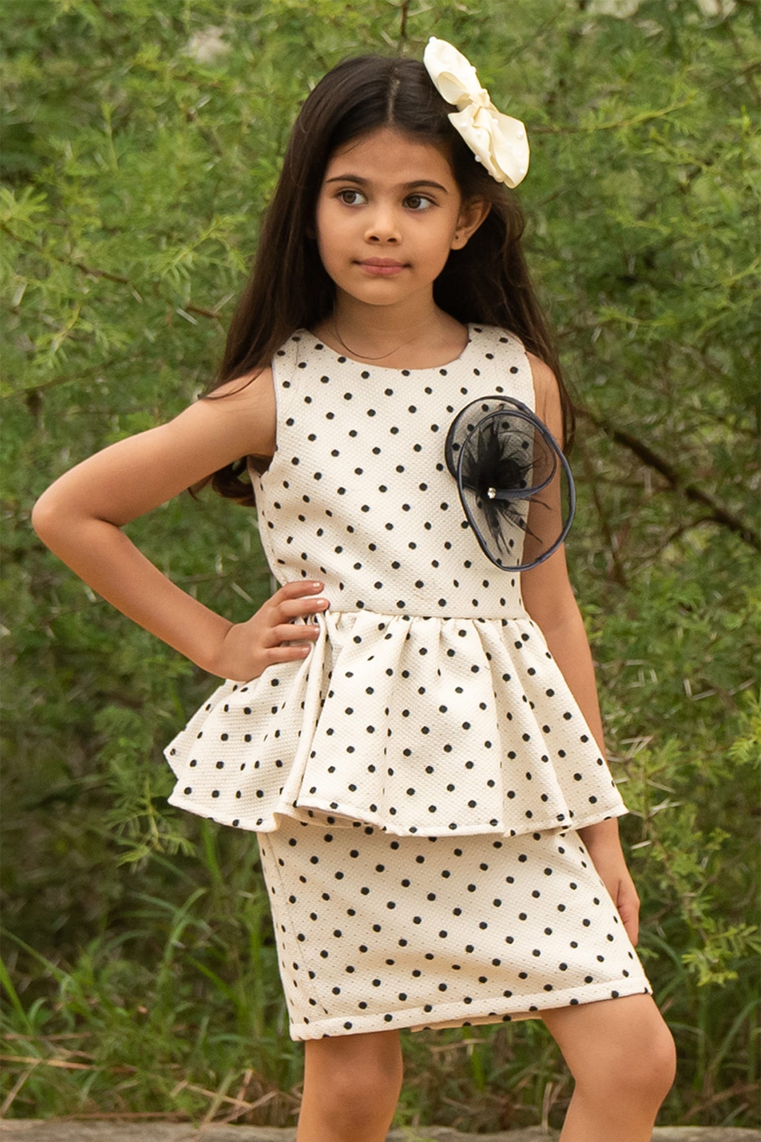 Buy Black Pure Cotton Polka Dot Dress | Bestselling – Chidiyaa