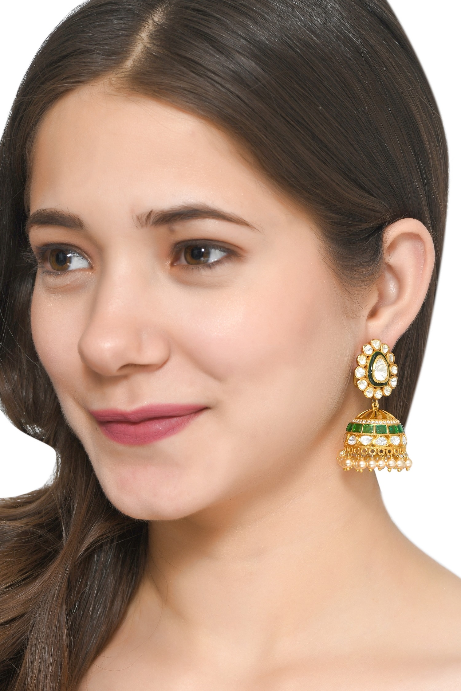 buy-zeeya-luxury-jewellery-kundan-studded-jhumka-earrings-online-aza