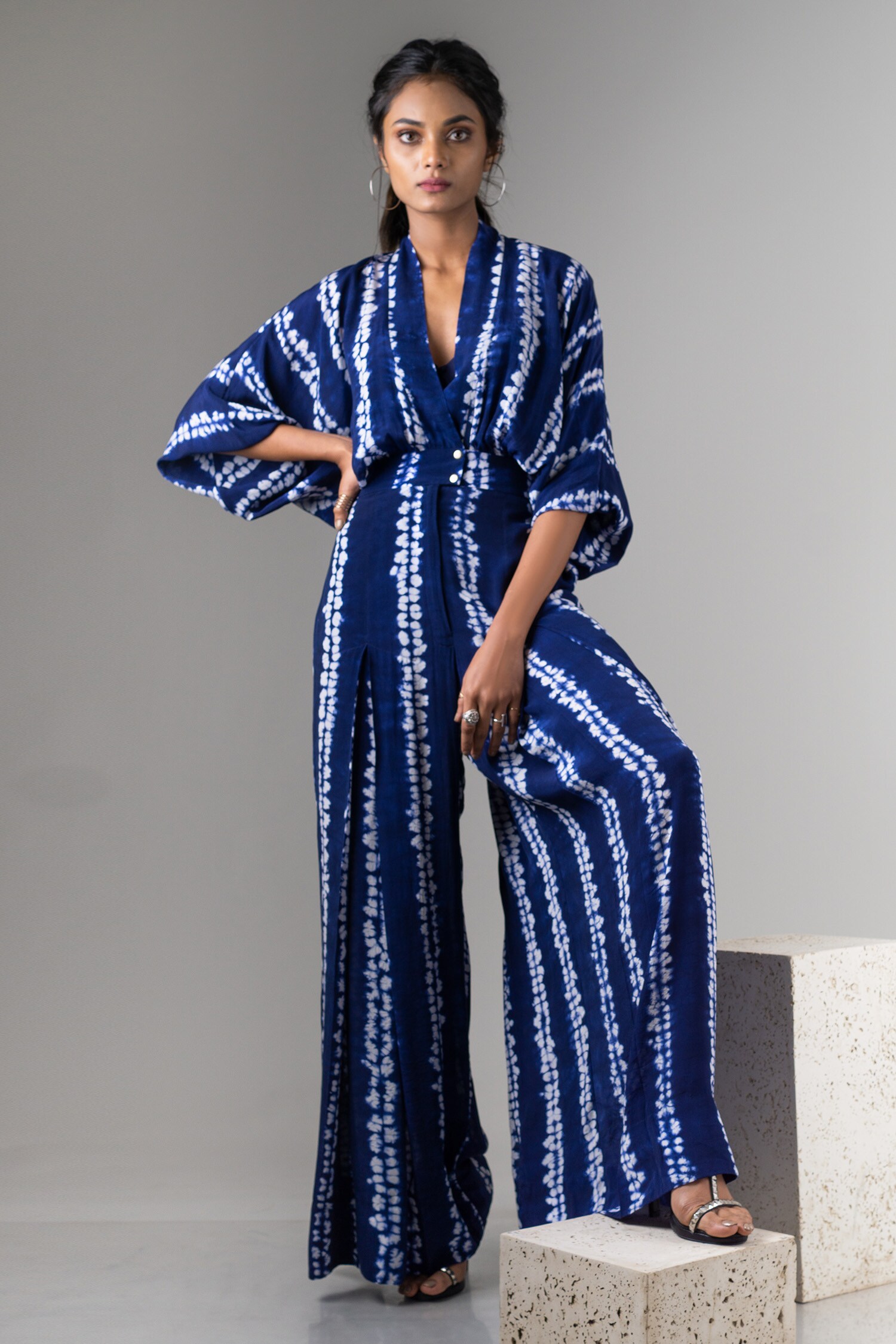 Buy Shibori Pleated Jumpsuit by Nupur Kanoi at Aza Fashions