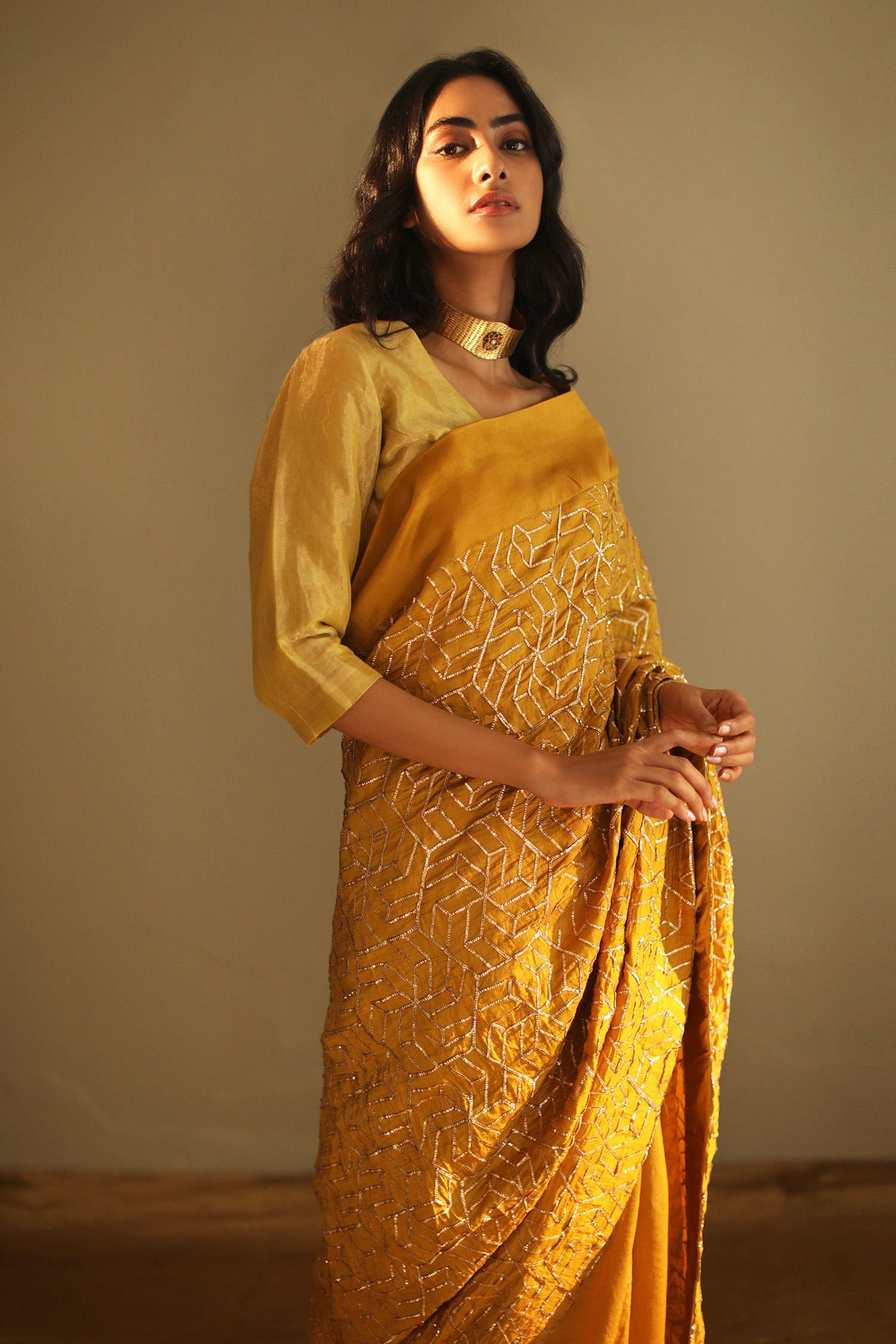 semi stitched saree