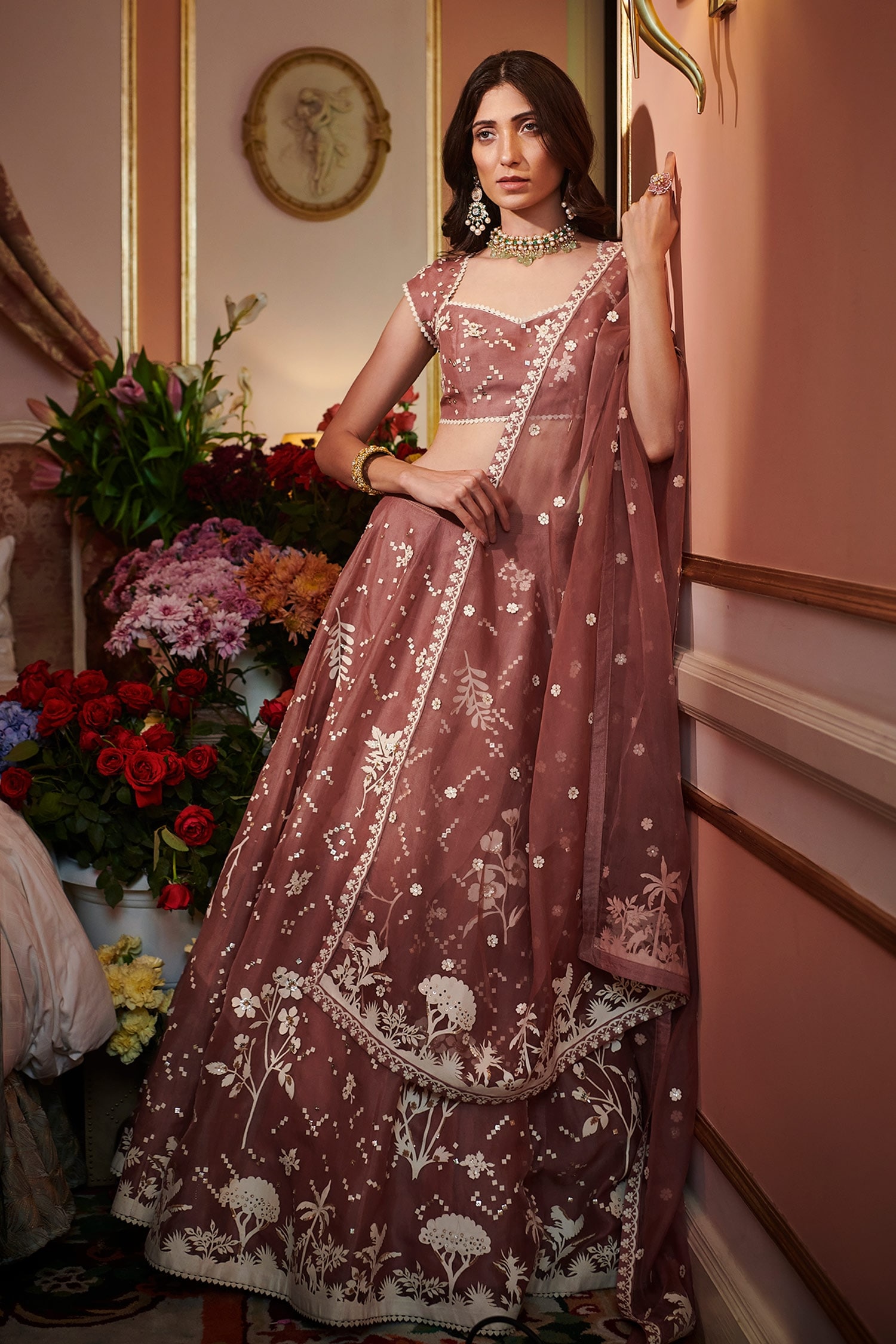Buy Peach N Wine Art Silk Kali Lehenga Set Wedding Wear Online at Best  Price | Cbazaar