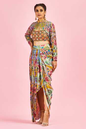 Wrap-Around Black Dhoti Drape Skirt – Chic & Versatile Ethnic Fusion Wear main image 0
