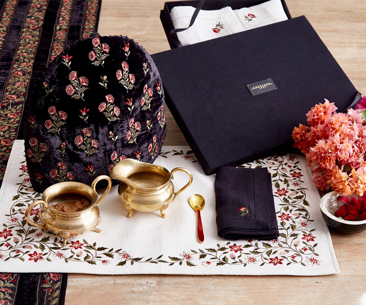 Buy Nakul Sen Home Velvet Embroidered Tea Cozy Set Online Aza Fashions