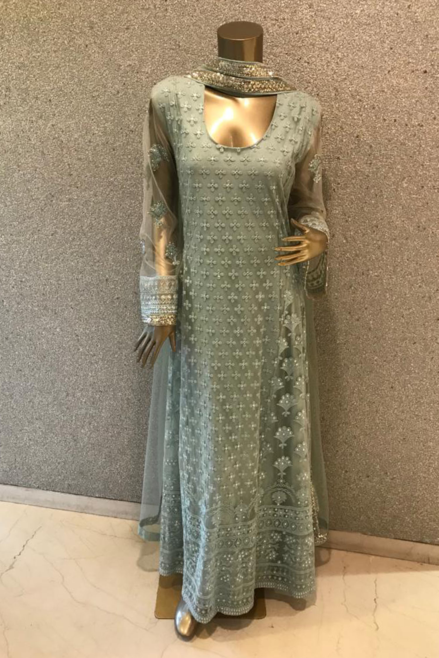 Buy Neeta Lulla Green Embroidered Kurta With Dupatta Online Aza Fashions